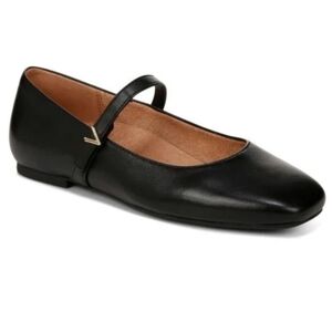 Vionic Alameda Mary Jane Flats Size 8 Wide Black Hook & Loop Closure Leather